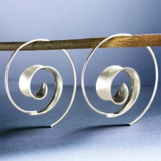 Spiral Ohrhänger 925 Sterling Silber Boho Muster