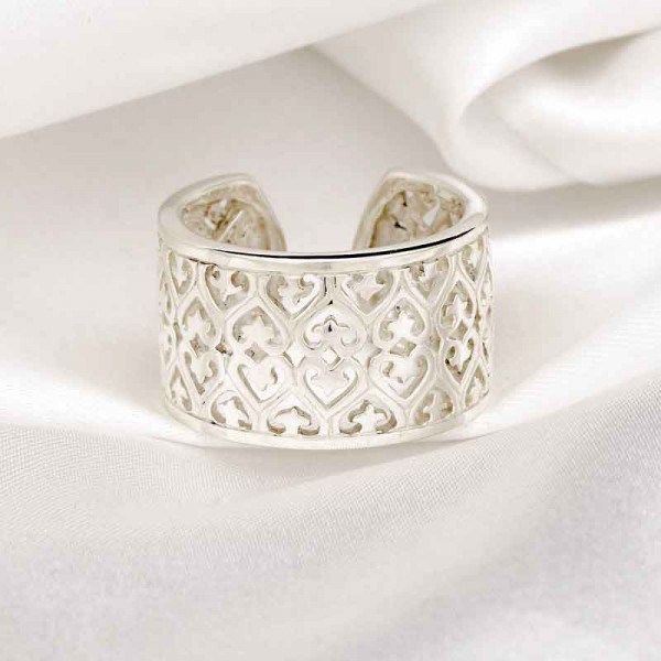 Ornamentaler 925 Sterling Silber Ring im Orient Stil Größenverstellbar Statement Ring