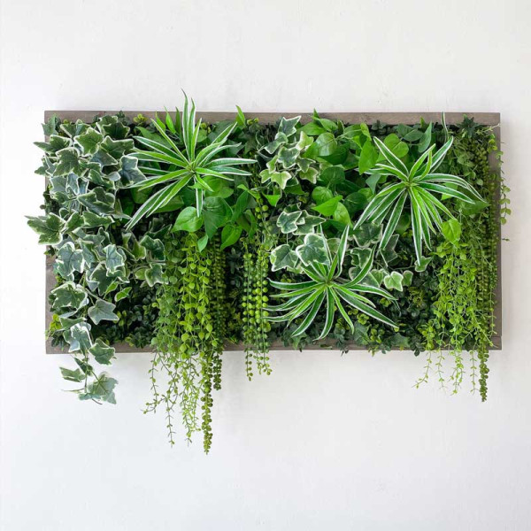 Pflanzenwand Pflanzenbild BOGOTA aus Realtouch Kunstpflanzen Plant Sphere Rechteck