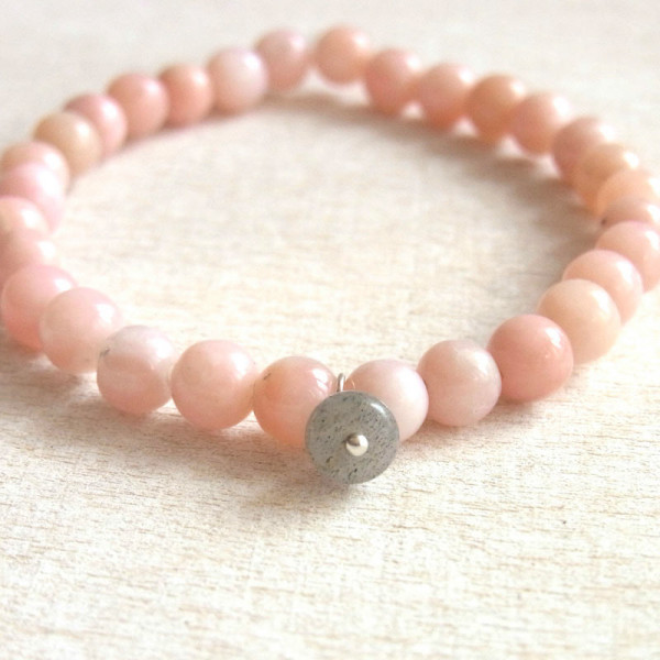 Armband &quot;In love&quot; mit rosa Andenopal und Labradorit
